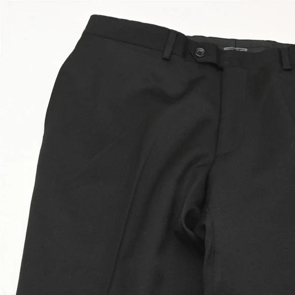 Pronto Uomo 40R 34x32 Black 100% Wool Mens Jacket Pants Suit